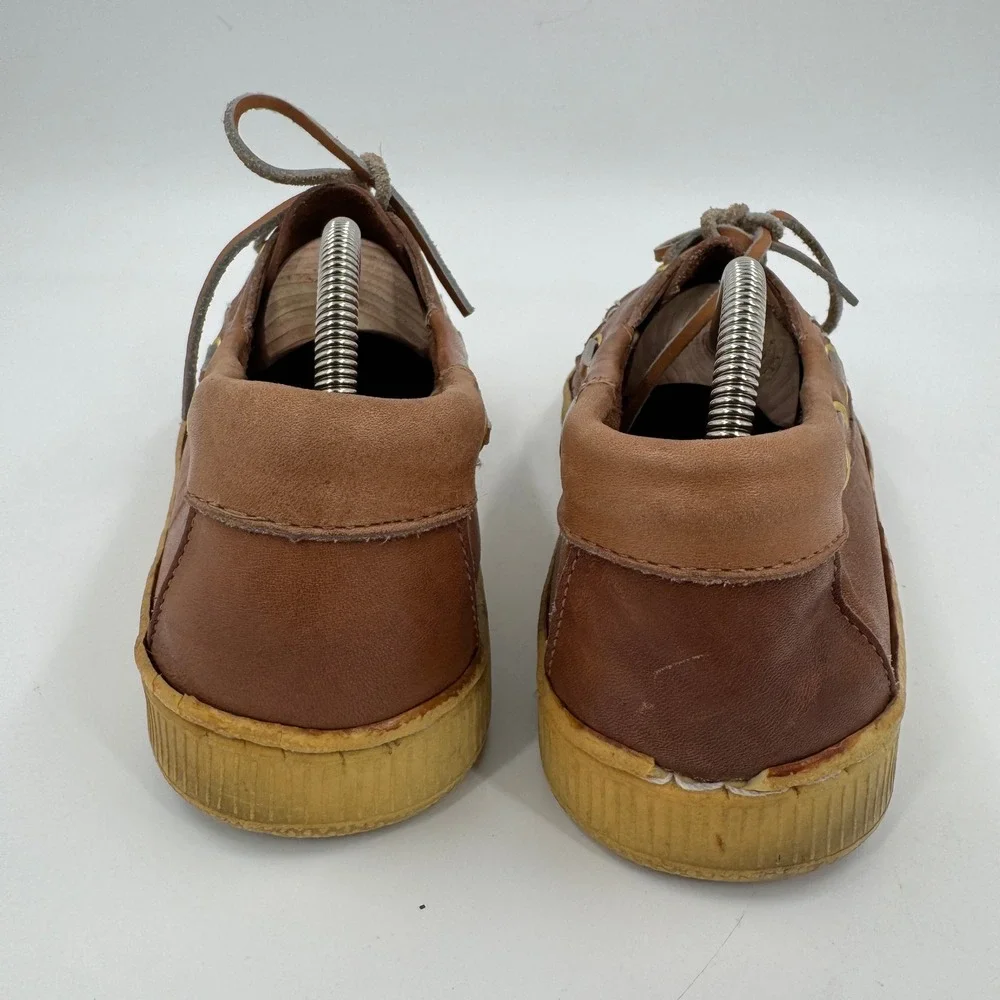 Vintage Coach Leather Boat Shoes Tan Brown Made in Italy‎ Deck Shoes Mens 8.5